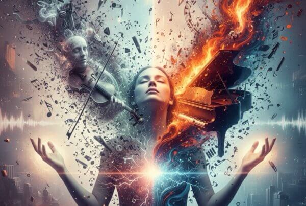 A thoughtful photo of a musician, central to the discussion of a mental health journey.